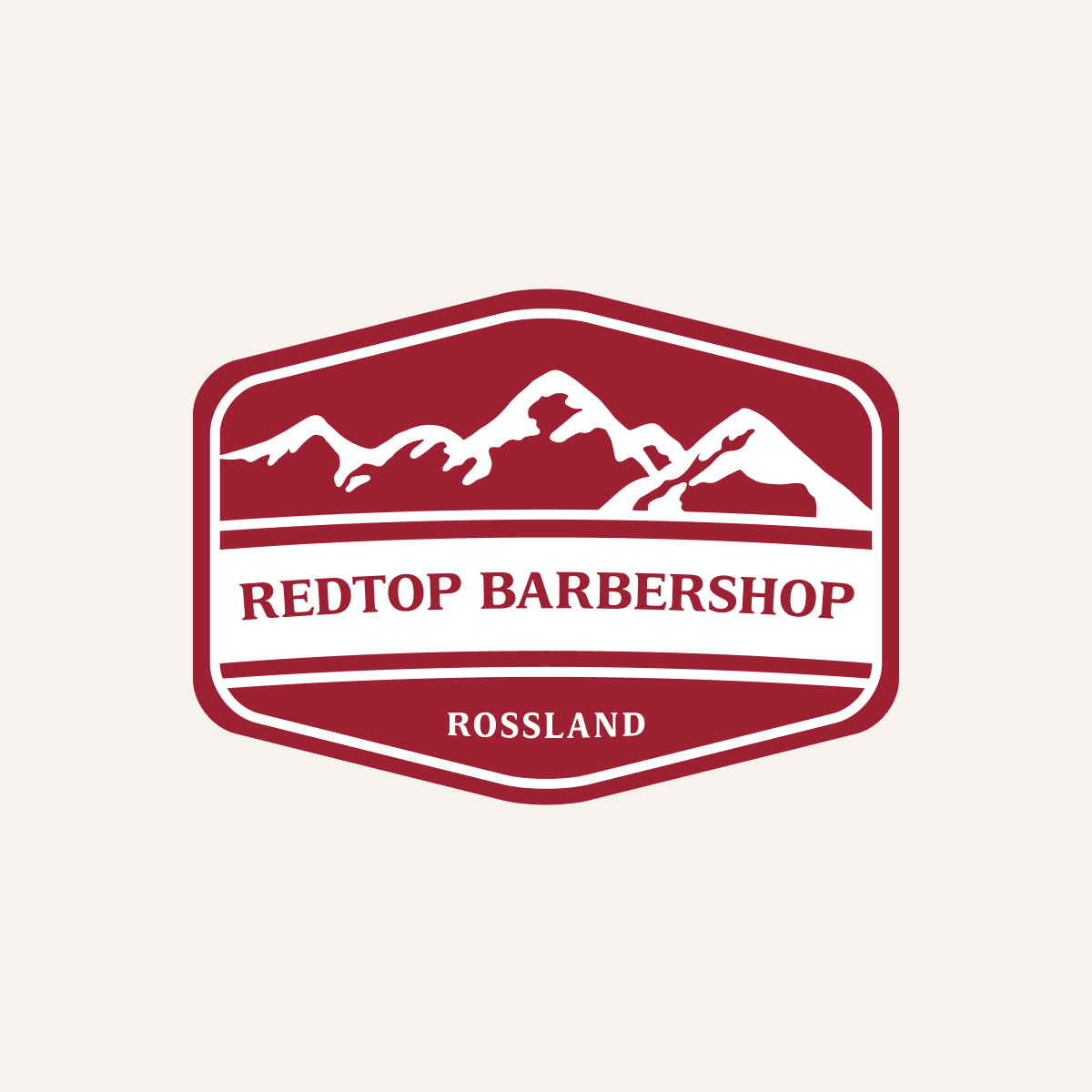 Redtop Barbershop in Rossland BC logo design and brand identity