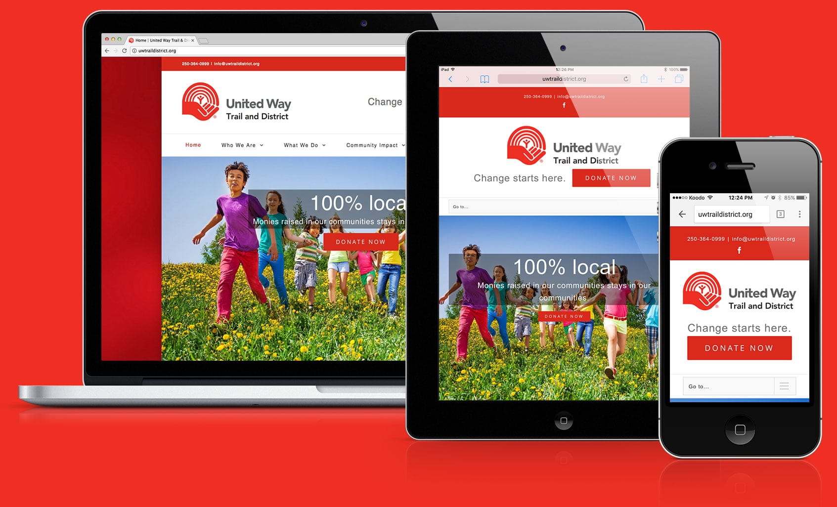 Mobile responsive WordPress website made for The United Way of Trail & District in Trail BC, the Kootenays We provided The United Way of Trail & District in Trail BC, the Kootenays a mobile responsive WordPress website