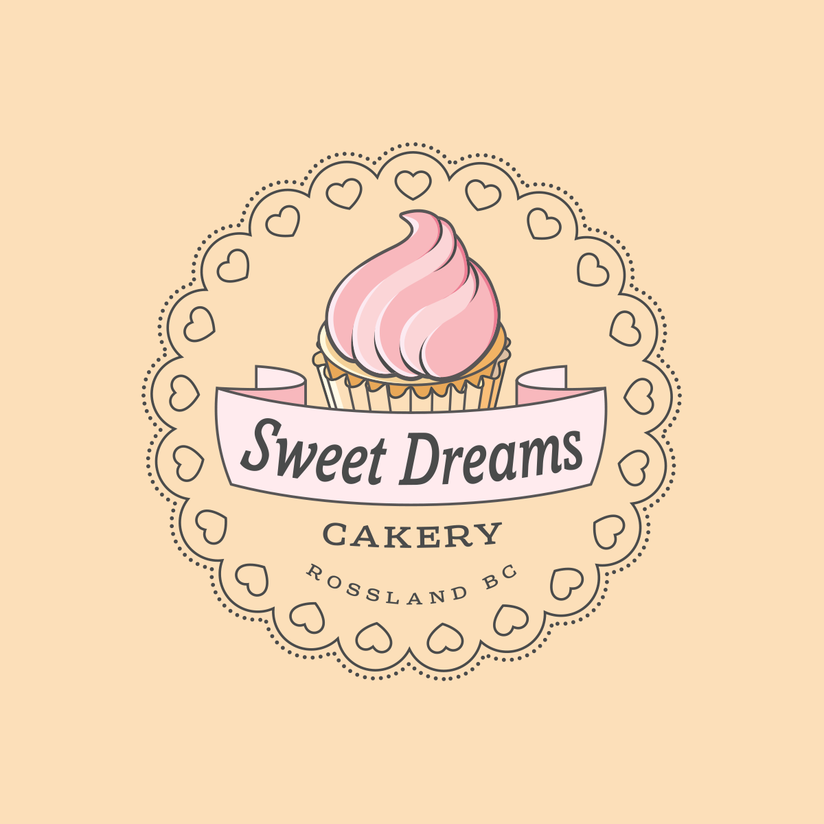 Sweet Dreams Cakery in Rossland BC logo design, brand identity, graphic design and printing