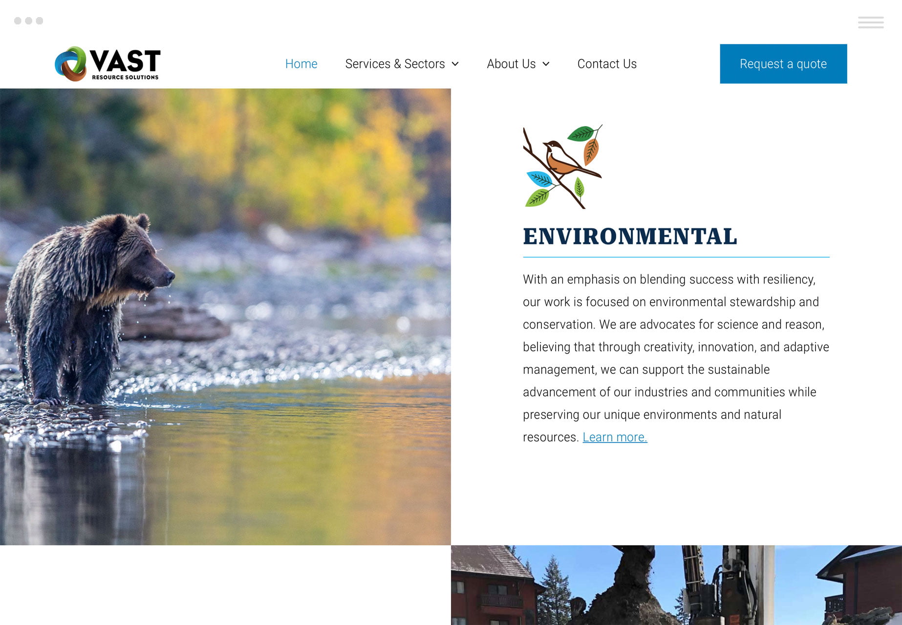 Cranbrook's VAST Resource Solutions responsive web design